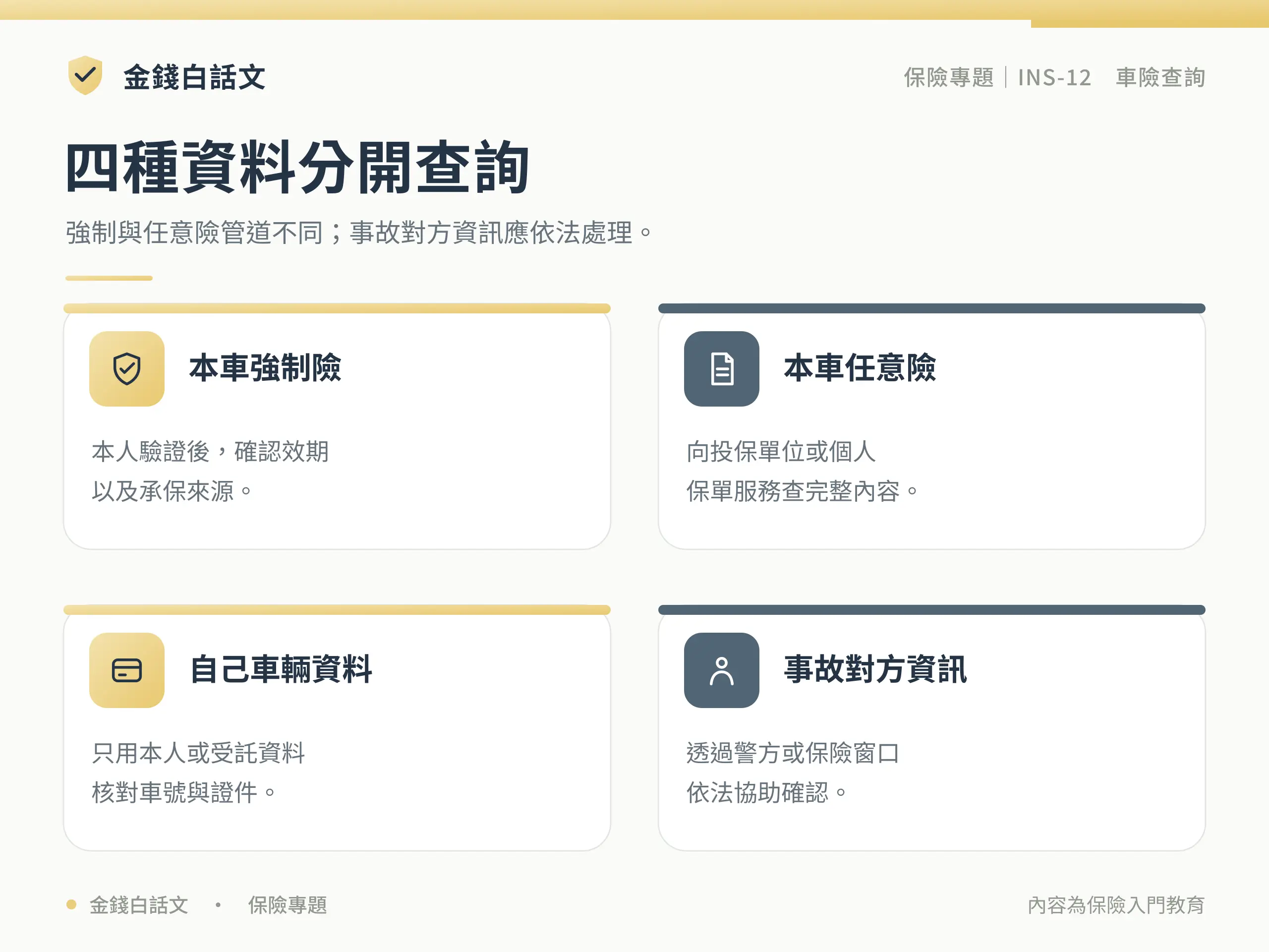 四種資料分開查詢