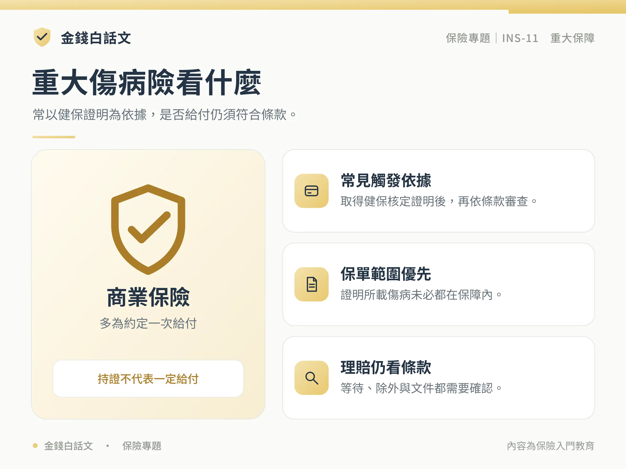 重大傷病險看什麼