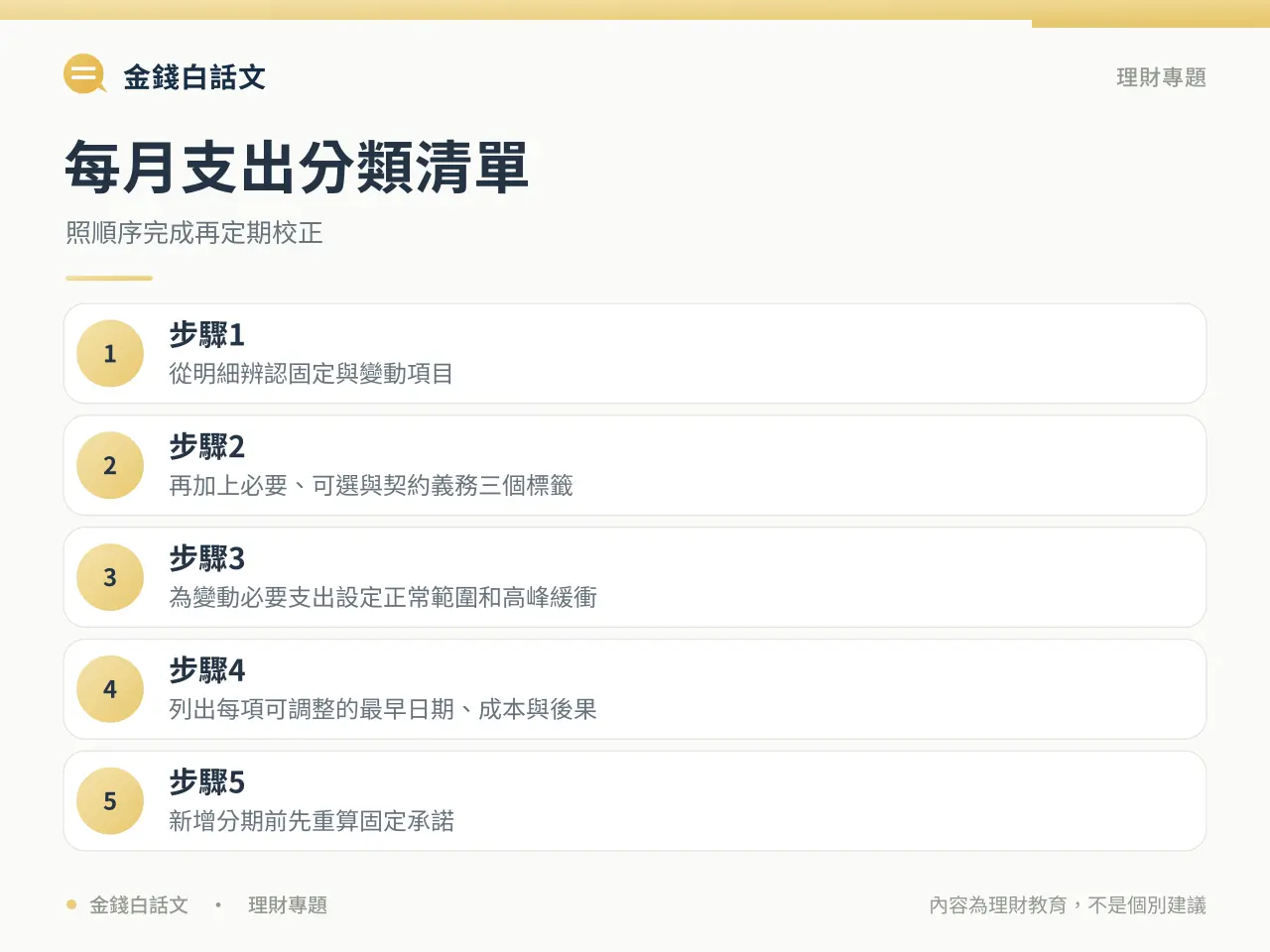 固定支出變動支出行動清單圖卡