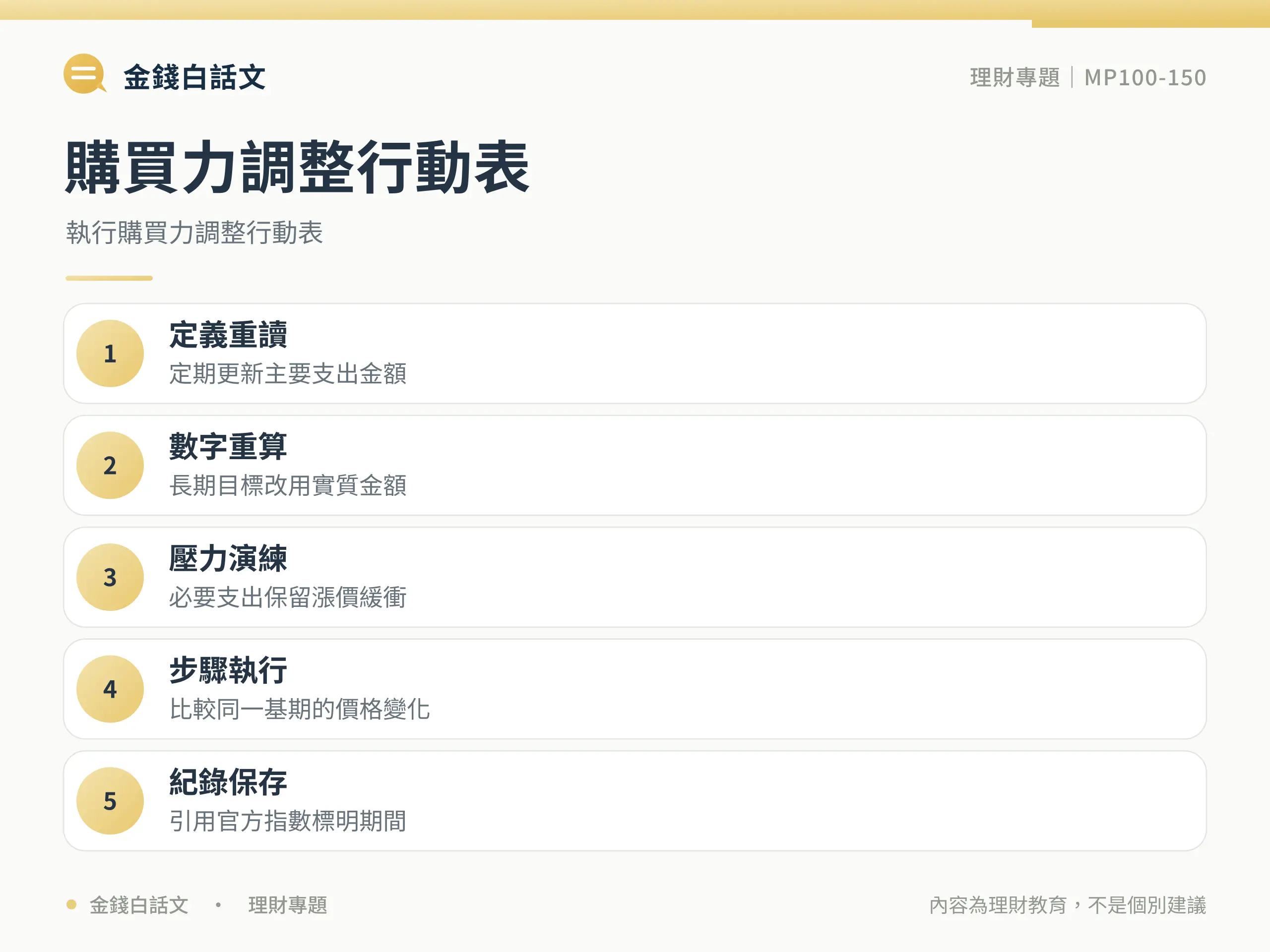 通貨膨脹採取行動前的查核清單
