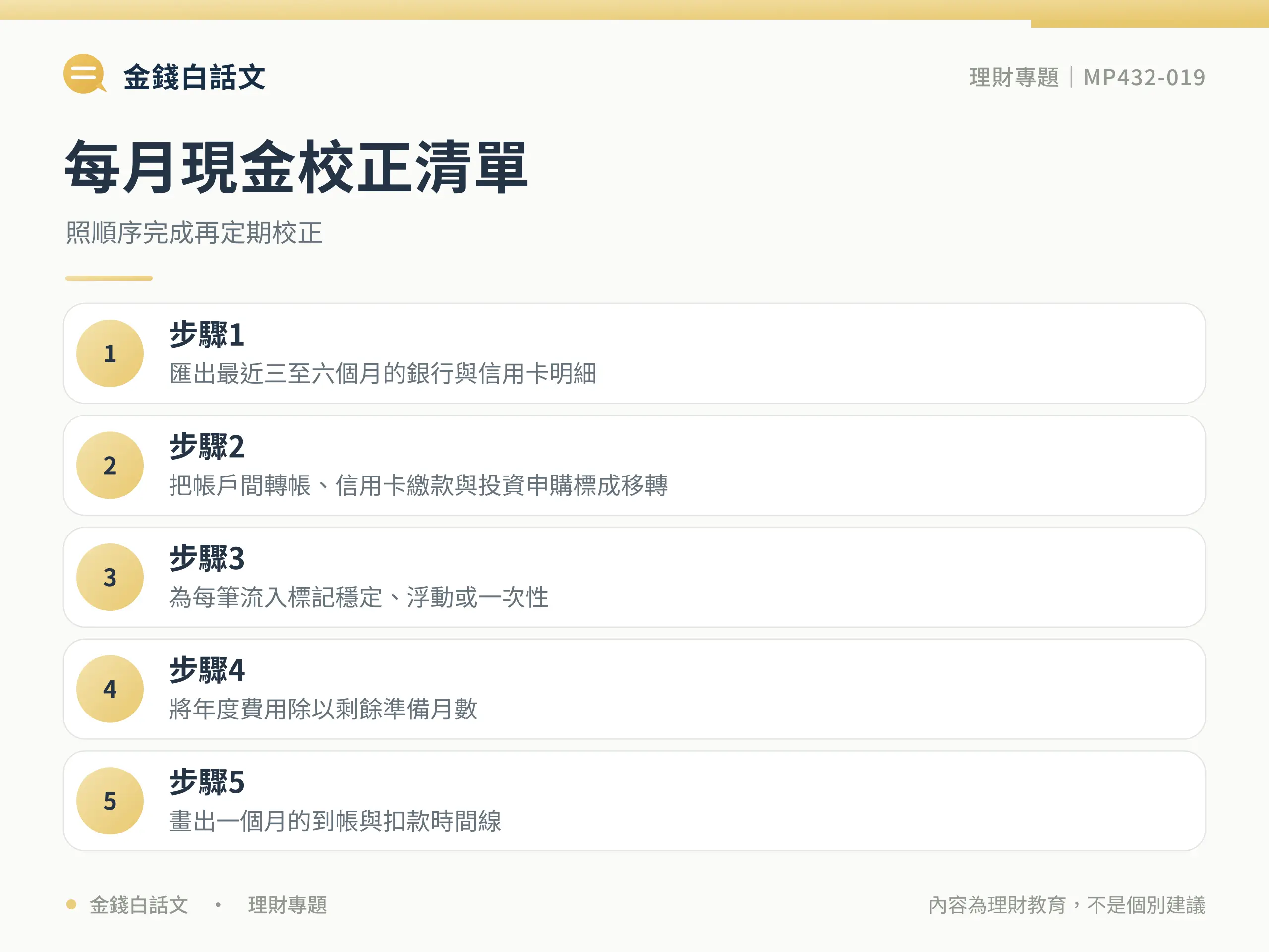 現金流行動清單圖卡