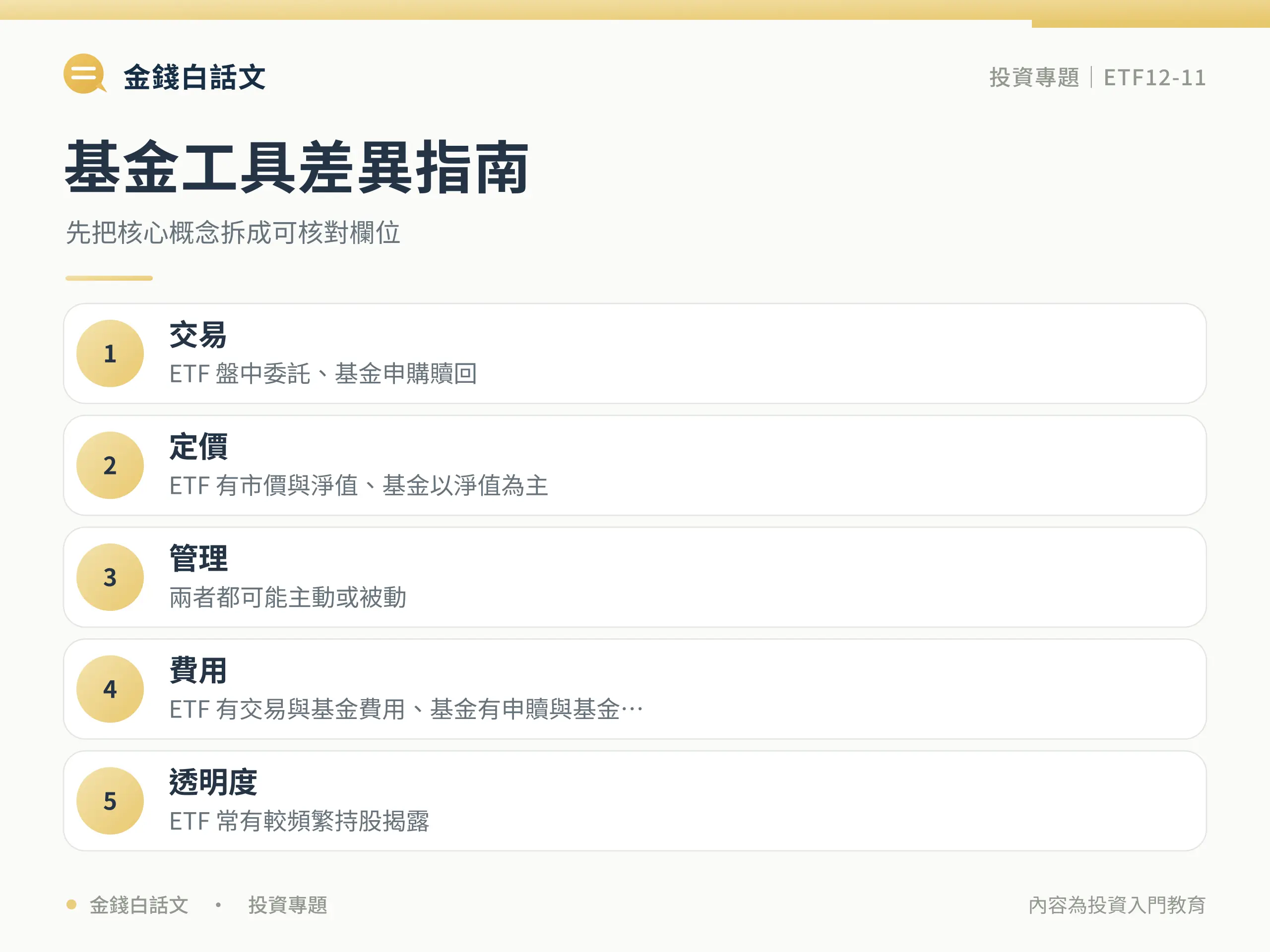 基金工具差異指南:核心概念