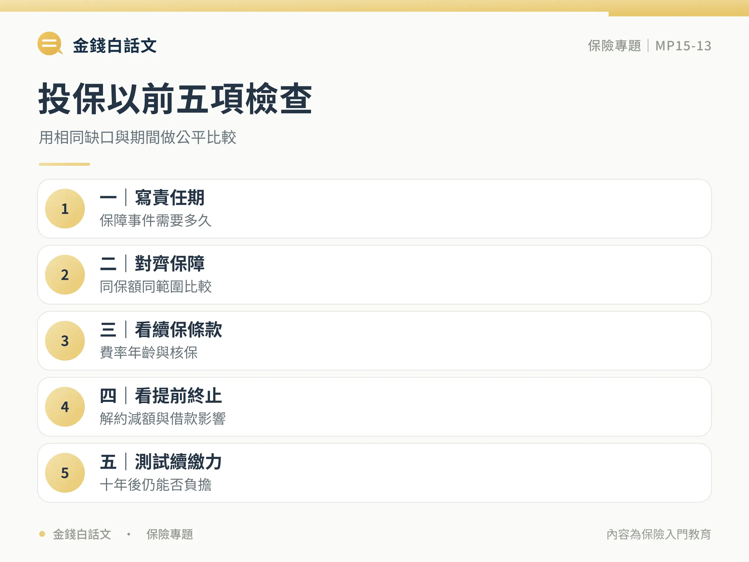 定期險與終身險差在哪？保障期間與成本比較：行動步驟與檢查清單圖卡