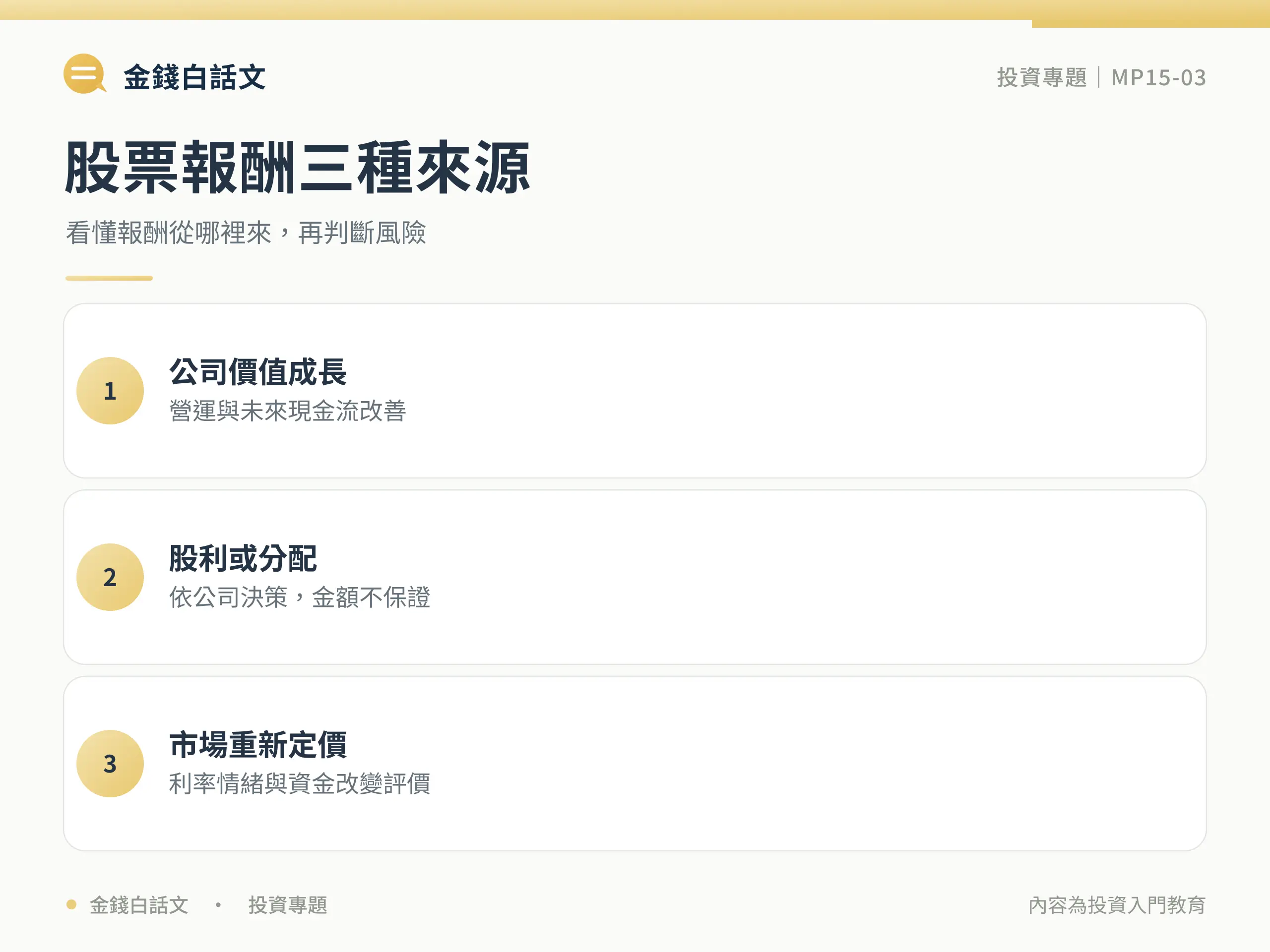 股票是什麼?買股票代表擁有公司一部分:比較與判斷框架圖卡