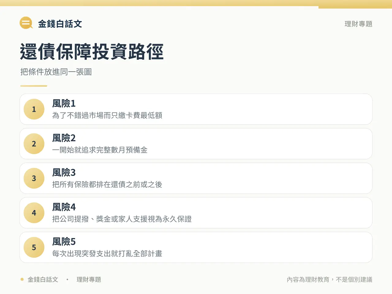 理財順序判斷框架圖卡