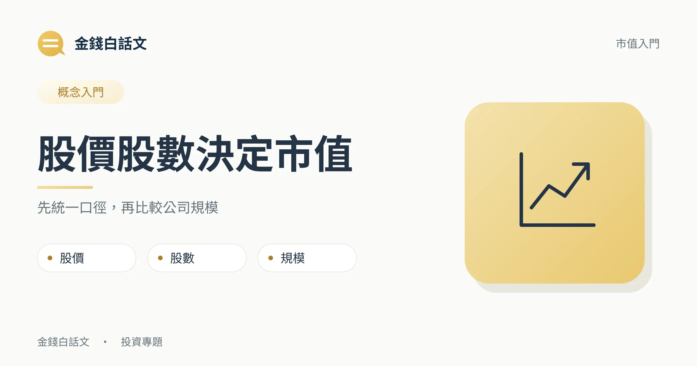 市值由股價與股數共同決定的概念封面